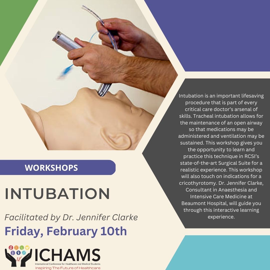 Intubation workshop??!! Learn and and practice the skill of intubation in RCSI's state of the art surgical suite! Just one of our amazing interactive learning experiences offered at ICHAMS 2023!