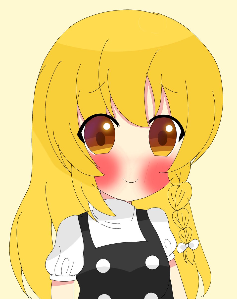魔理沙描きました！
#深夜の真剣お絵描き60分一本勝負 #霧雨魔理沙 #東方イラスト