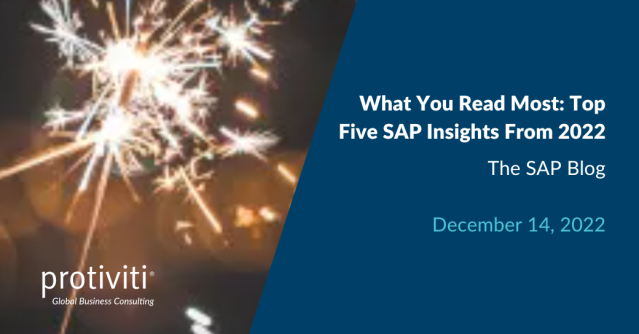 BrianBMJordan's tweet photo. This year, our experts addressed some of the most game-changing topics in the SAP space. Here are Protiviti’s most popular SAP insights from 2022 as you look ahead to the new year. https://t.co/jlqU5GXa1g https://t.co/Kp3UG724OX