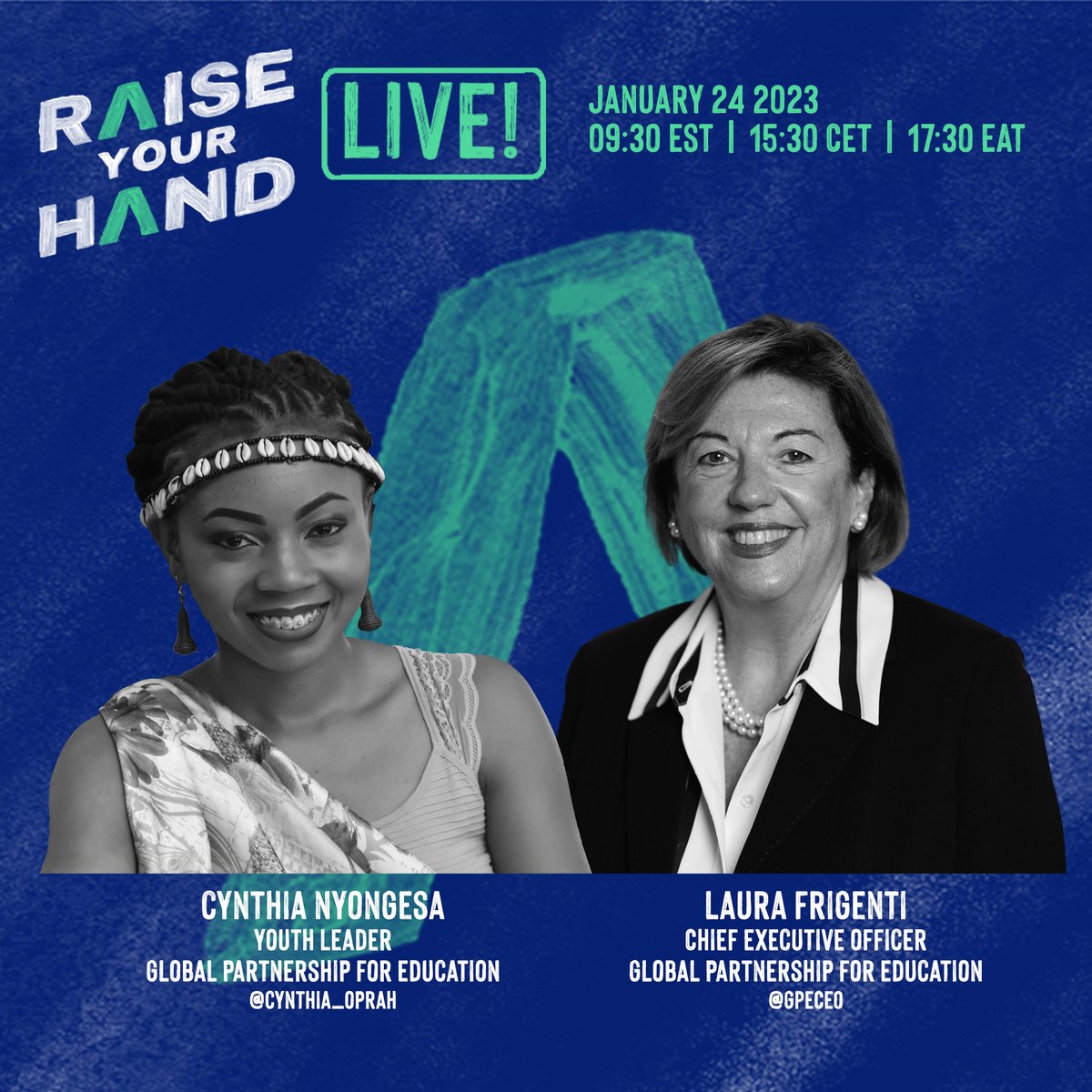 How do we:
🔹 tackle the learning crisis?
🔹 keep education a 🌍 priority?

Join the discussion tomorrow at @GPforEducation #RaiseYourHand Live! ft. @GPECEO and @Cynthia_Oprah on #EducationDay

twitter.com/i/broadcasts/1…
