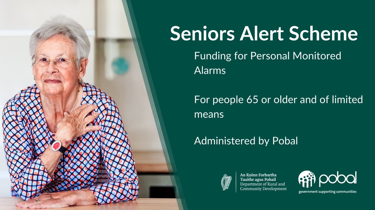 The Seniors Alert Scheme (SAS) provides peace-of-mind to those it supports through the provision of personal monitored alarms. 

To avail of the scheme, contact your local SAS registered organisation: bit.ly/2uPEKGO