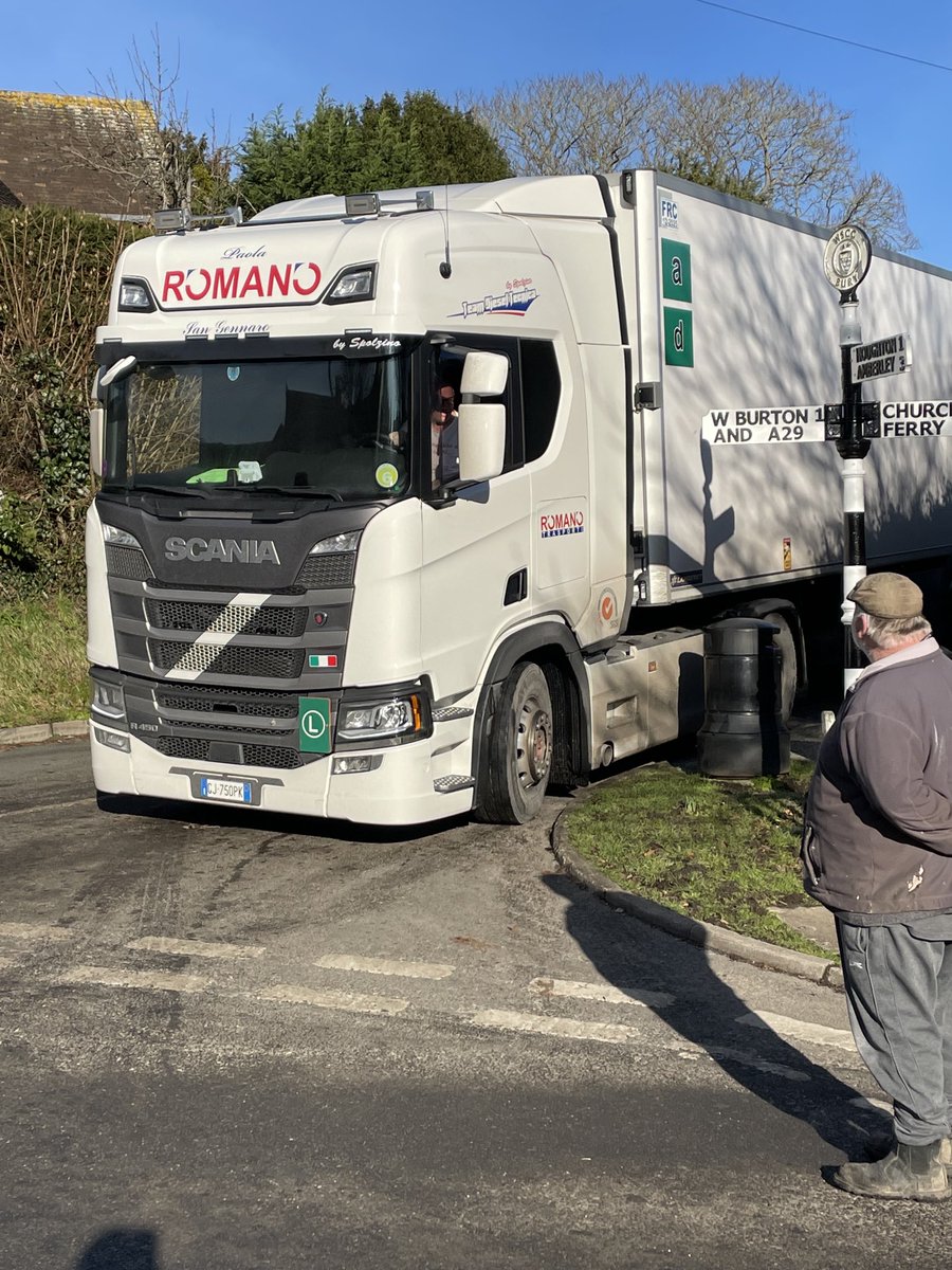 In the middle of the tiny village just off the A29 it caused havoc