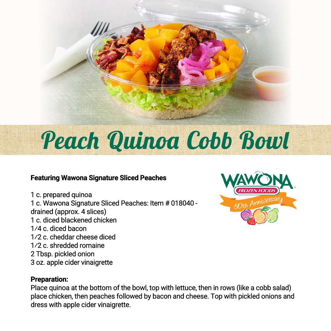 Our Recipe of the Month is the Peach Quinoa Cobb Bowl! 🍑

Start 2023 off right with a fresh, health-conscious recipe.