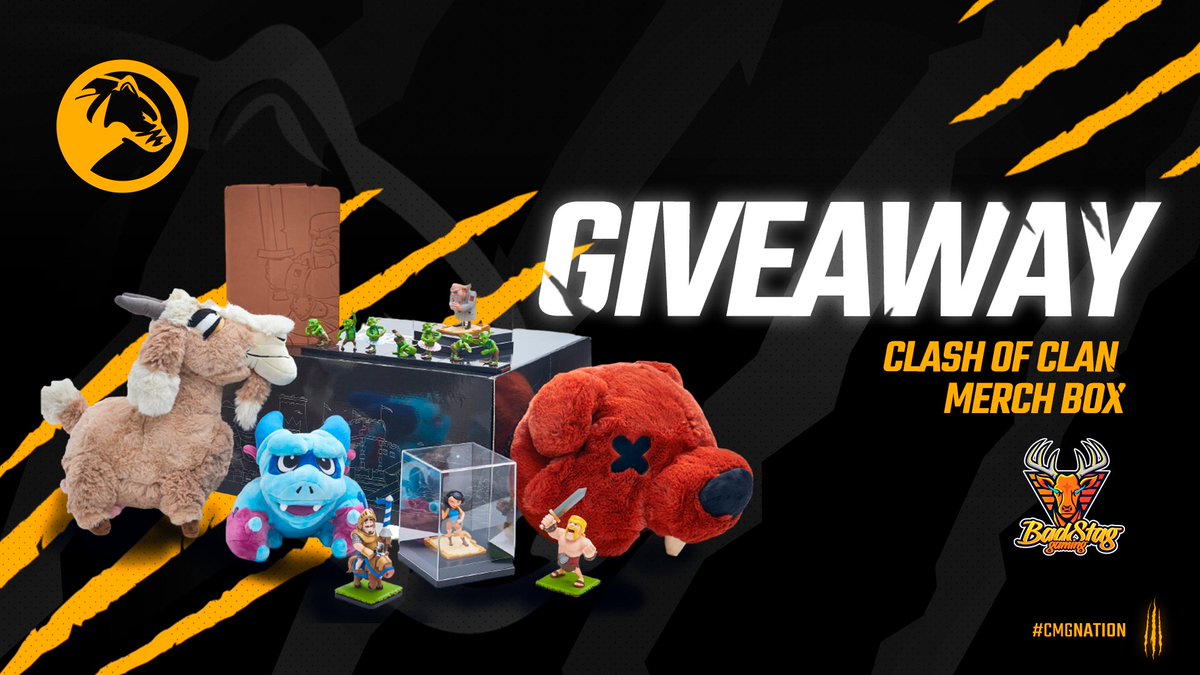 ???? (@newthingstocome) on Twitter photo Thanks to <a href="/CoCEsports/">Clash of Clans Esports</a> we're excited give away this amazing merch box. To enter, do the following. Winner announced in 1 week
Tag 1 friend
Follow @BadstagG
Follow <a href="/ChasmacGaming/">Chasmac Gaming</a>
Like ❤ & RT 🔁
We welcome Badstag to the CMG family as an official content creator! #CMGNATION Thanks to <a href="/CoCEsports/">Clash of Clans Esports</a> we're excited give away this amazing merch box. To enter, do the following. Winner announced in 1 week
Tag 1 friend
Follow @BadstagG
Follow <a href="/ChasmacGaming/">Chasmac Gaming</a>
Like ❤ & RT 🔁
We welcome Badstag to the CMG family as an official content creator! #CMGNATION
