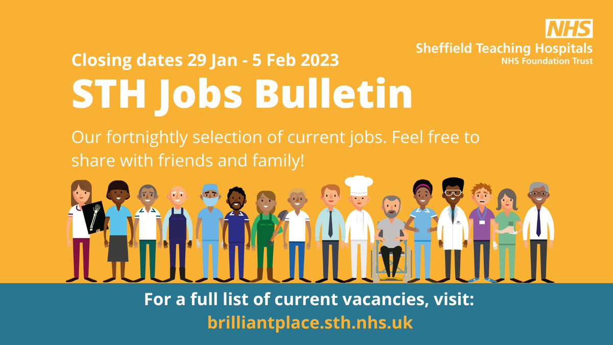 Check our latest jobs bulletin for a round up of our latest roles👇
sth.nhs.uk/news/news?acti…
#Sheffieldjobs #NHSjobs #NHScareers