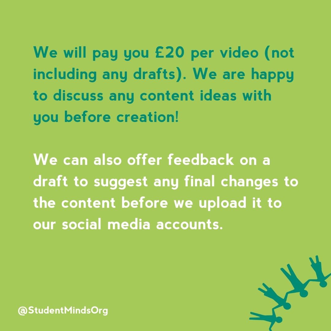 StudentMindsOrg's tweet photo. We are looking for current university students to help create content for University Mental Health Day! Interested in making a difference and raising student mental health awareness through content creation? Find out how to do so: https://t.co/sye0GQhydH https://t.co/ulzjXMwQTu