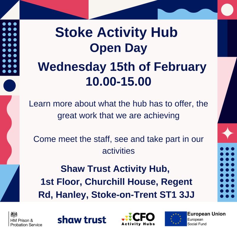 Come and visit us on our open day
#openday #stokeactivityhub #justice #hmpps #esf #shawtrust #cfo #breakthecycle #teamstoke