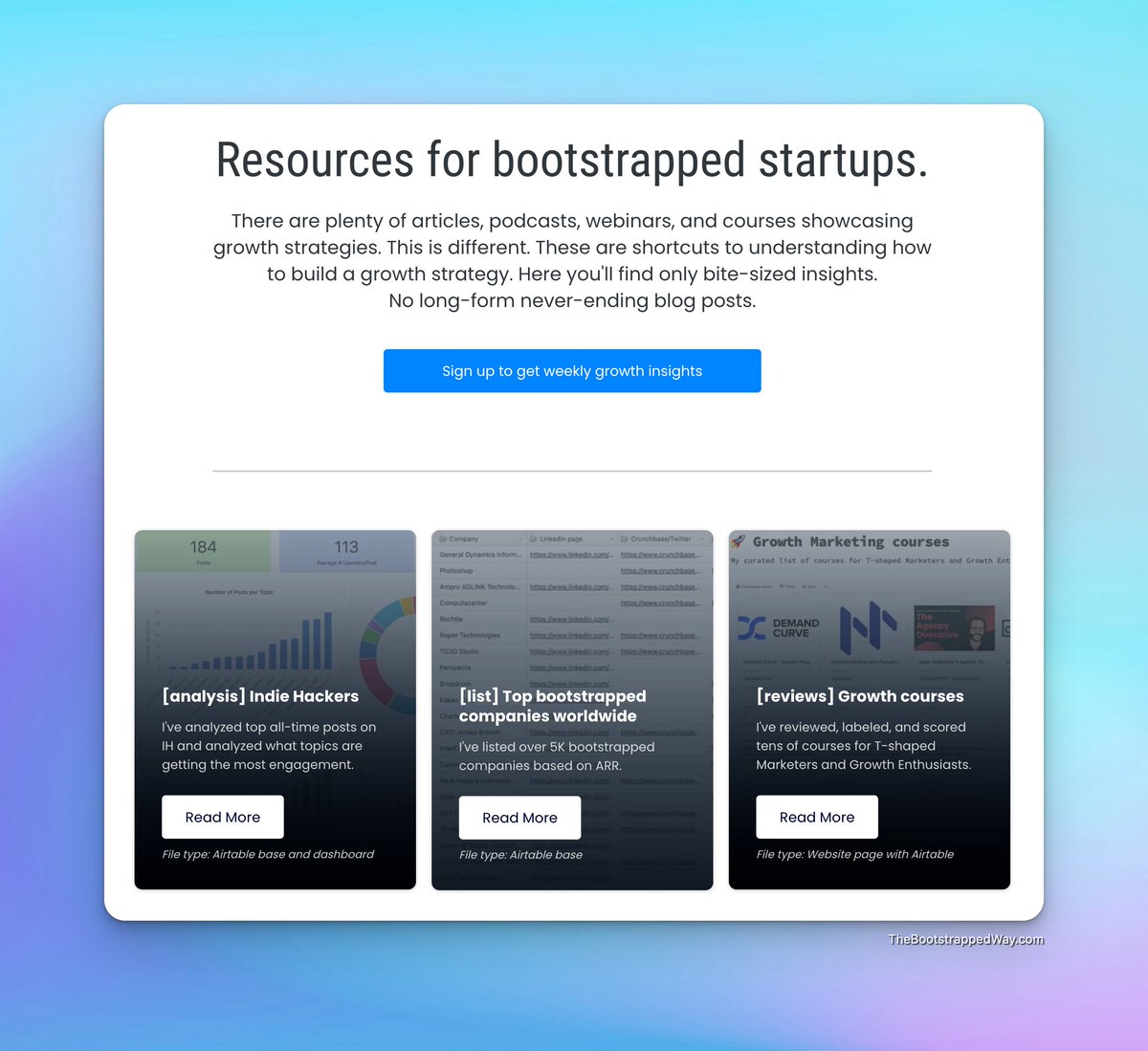 DPirciu's tweet photo. I've just created a Resources page with links only to info products. No long-form never-ending blog posts.

Check it out here - https://t.co/nyTU5lb9IB https://t.co/7DPQr34Seq