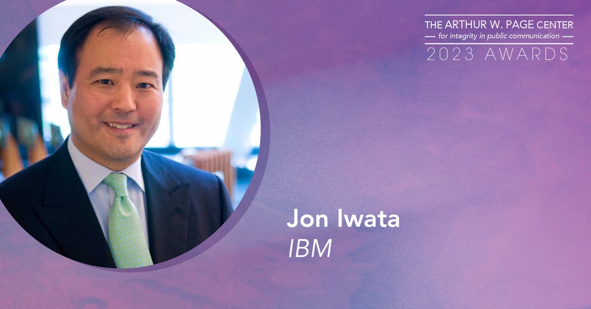 "Our work isn’t just about changing perceptions of the organization, but rather about defining its true character and helping its people live up to that" — 2023 #PageCenterAwards honoree <a href="/coastw/">Jon Iwata</a> 

Join us on Feb. 22. The event is free and open to all: bellisario.psu.edu/page-center/ev…
