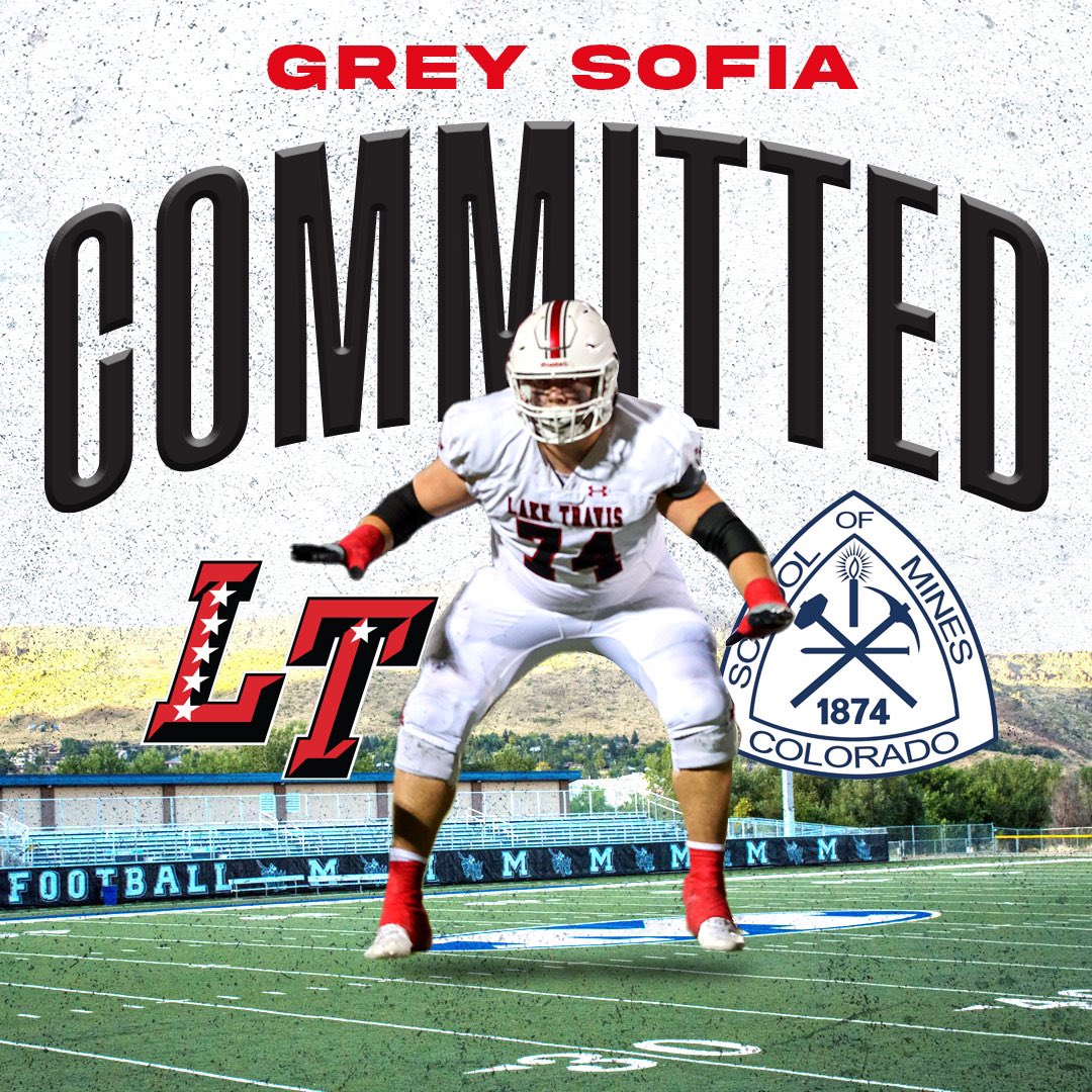 Lake Travis Football (@lthscavfootball) on Twitter photo Congrats to <a href="/GreySofia1/">Grey Sofia</a> for his commitment to continue his football career. Big things ahead! @buiLtdifferent⚫️🔴💪🏼 Congrats to <a href="/GreySofia1/">Grey Sofia</a> for his commitment to continue his football career. Big things ahead! @buiLtdifferent⚫️🔴💪🏼