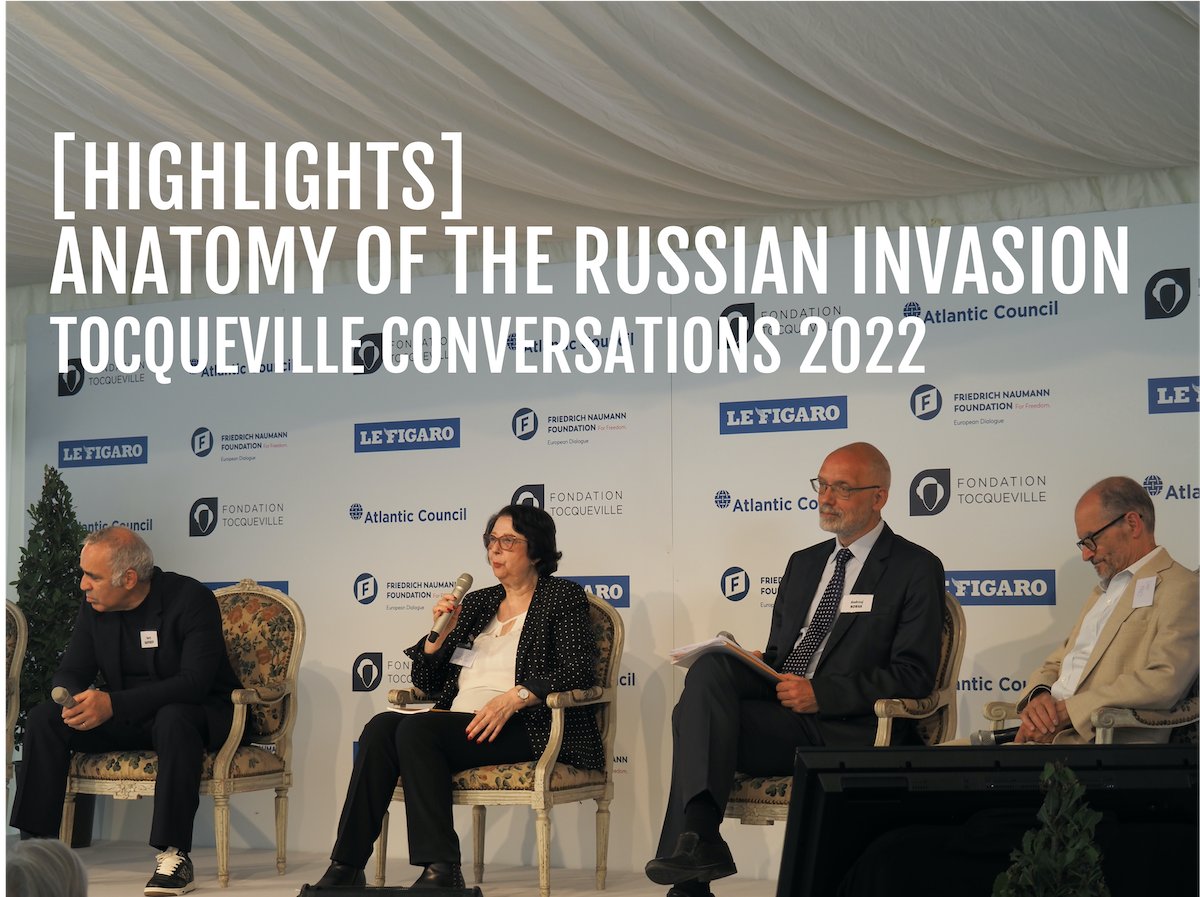 TocquevilleFDN's tweet photo. Relive the highlights of the first #TocquevilleConversations2022 panel on the Russian Invasion of #Ukraine with @Kasparov63 @Renew_Democracy, @AmbDanFried @AtlanticCouncil  and Prof. Andrzej Nowak, and go further with the first article of our #Replay series! (links below) https://t.co/GzLKMpGtgd
