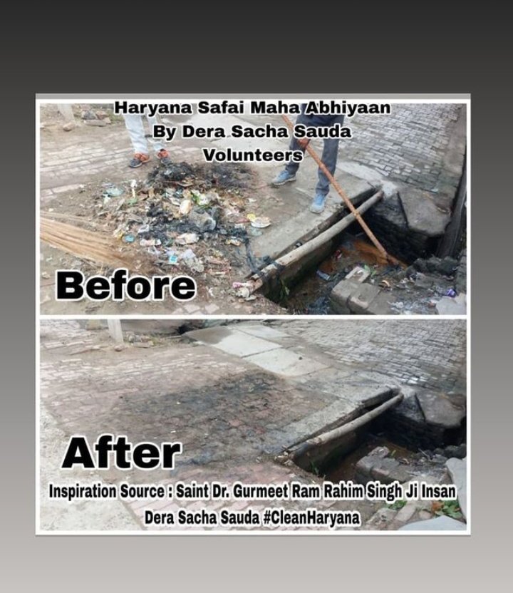 aarv199627's tweet photo. Today, cleanliness campaign was conducted by Dera Sacha Sauda followers in allover Haryana to Clean Haryana
Volunteers of Dera Sacha Sauda given the #GiftOfCleanliness to the Saint Gurmeet Ram Rahim Ji on the pious occasion of incarnation of Shah Satnam Ji Maharaj 🙏 https://t.co/MGkvx0ts6l