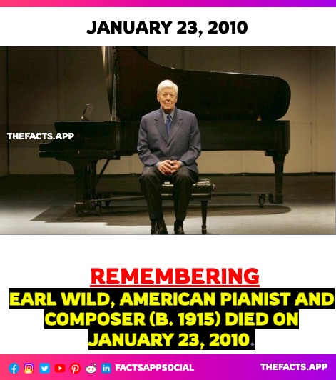 factsappsocial's tweet photo. #OnThisDay #DidYouKnow #EarlWild, American #pianist and #composer (b. 1915) died on January 23, 2010. #RipLegend #Grammyawards
#MondayMotivation #Jazz #ClassicalMusic #FactsApp https://t.co/22GAoZyjd1