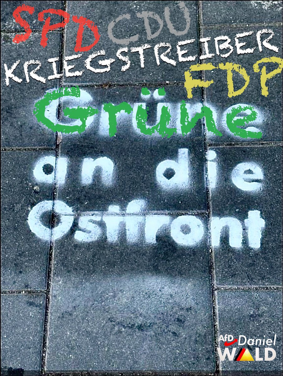 MdlWald's tweet photo. Schluss mit den #Waffenlieferungen und der #Kriegstreiberei in der #Ukraine - Raus aus der #NATO und Frieden mit #Russland!
#spd #linke #cdu #fdp #grüne
#afd #mdlwald
#frieden #freiheit #wohlstand
#deutschland https://t.co/5fEjrSah75