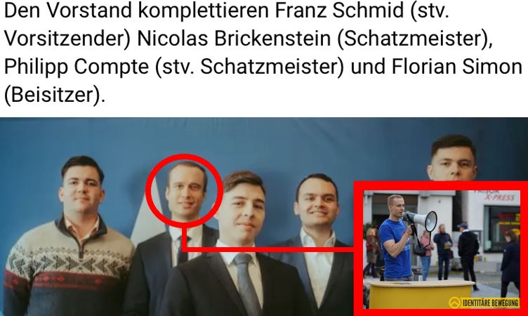 IbDoku's tweet photo. 🧵Der neue Schatzmeister der AfD-Jugend in Bayern ist Mitglied der Identitären Bewegung. Es handelt sich dabei um Nicolas Brickenstein. Der Versuch sich vom schwarzvermummten IB-Aktivisten zum Parteinazi in Nadelstreifen zu verwandeln ist durchschaubar.
1/4 https://t.co/wp7GFzULsO