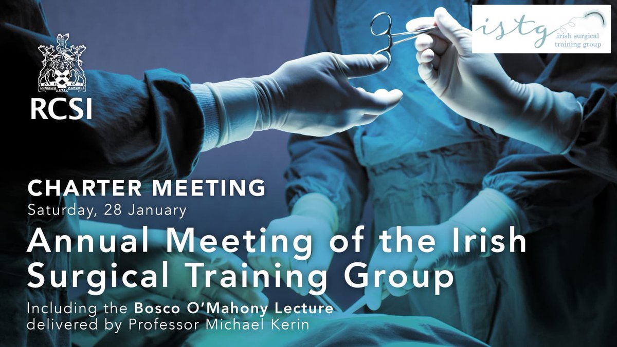 RCSI Surgical Soc (@rcsisurgicalsoc) on Twitter photo ‼️Attention‼️
The annual ISTG meeting is taking place on Saturday 28th January in the Desmond Auditorium in RCSI.
It is a great opportunity for student’s interested in surgery to network with trainees !
<a href="/ISTGofficial/">Irish Surgical Training Group</a> <a href="/aws_tcd/">Association of Women Surgeons, TCD Student Chapter</a> <a href="/tcdsurgsoc/">TCD Surgical Society</a> <a href="/ucdsurgsoc/">UCD Surgical Society</a> <a href="/GalwaySurgery/">University of Galway Surgery 🔬🧬</a> <a href="/Matersurgery/">MaterSurgery</a> ‼️Attention‼️
The annual ISTG meeting is taking place on Saturday 28th January in the Desmond Auditorium in RCSI.
It is a great opportunity for student’s interested in surgery to network with trainees !
<a href="/ISTGofficial/">Irish Surgical Training Group</a> <a href="/aws_tcd/">Association of Women Surgeons, TCD Student Chapter</a> <a href="/tcdsurgsoc/">TCD Surgical Society</a> <a href="/ucdsurgsoc/">UCD Surgical Society</a> <a href="/GalwaySurgery/">University of Galway Surgery 🔬🧬</a> <a href="/Matersurgery/">MaterSurgery</a>