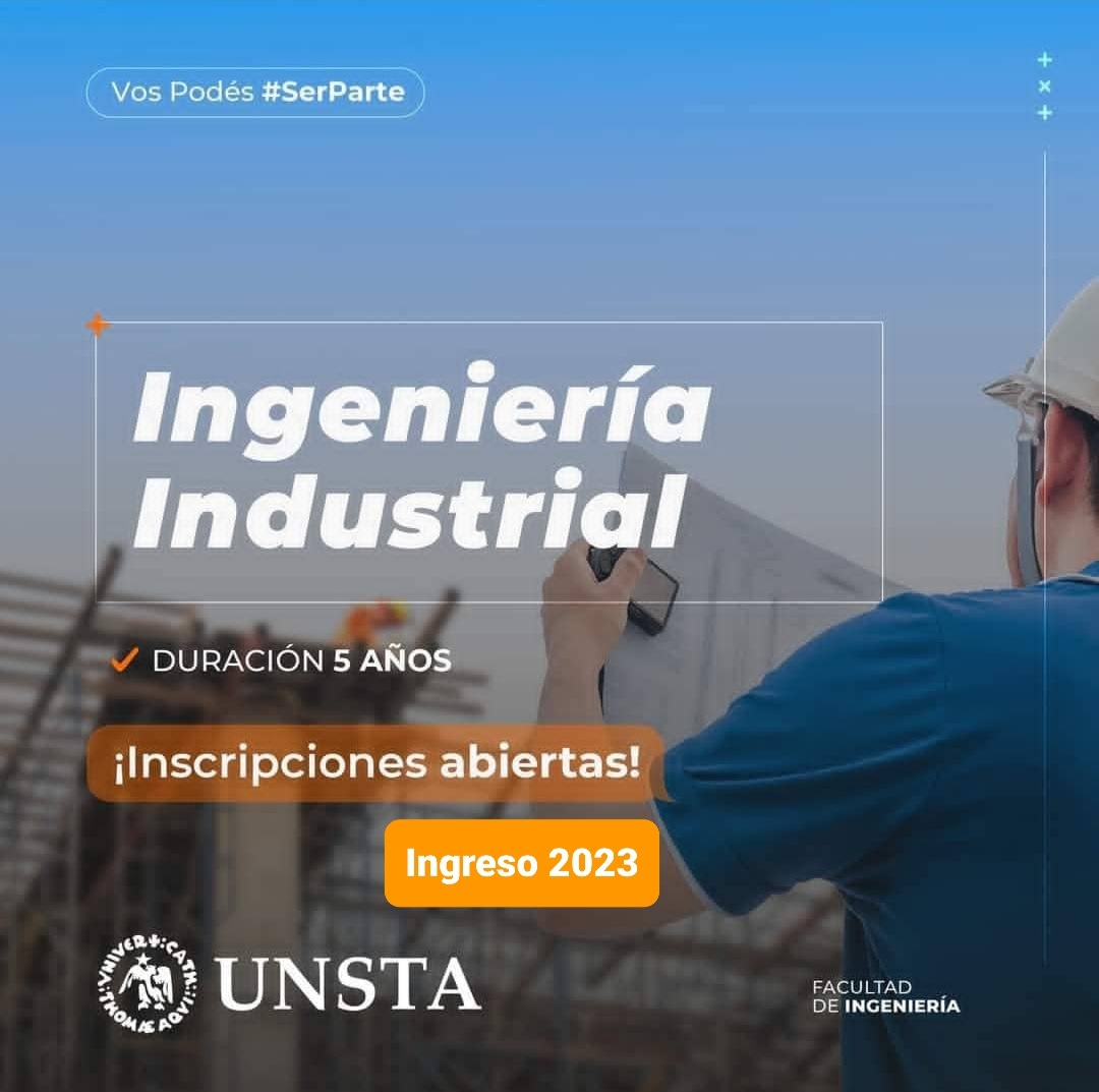 IngenieriaUnsta's tweet photo. ¡Sumate a esta carrera!
¡TE ESPERAMOS!
Consultas: infoingenieria@unsta.edu.ar 
ℹ Info e inscripción 
https://t.co/CzbKxJD1dG

#Ingeniería #IngenieriaIndustrial #UNSTA https://t.co/GPDC5clsHD