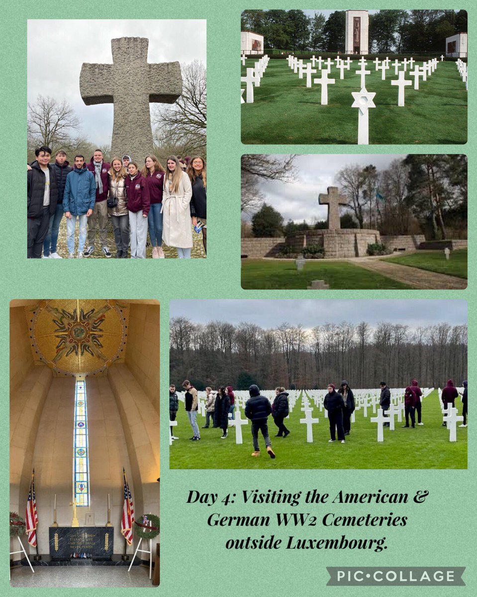 lorna_moynihan's tweet photo. Our EU trip also visit’s cultural &amp; historic sites. The American &amp; German War Cemeteries in Luxembourg has the remains of those  who died during the Battle of the Bulge. Among these graves is the one of the famous hero of the WW2 General George Patton. @ATU_BusinessGM @OFlynnATU https://t.co/cBdL5I63Vh