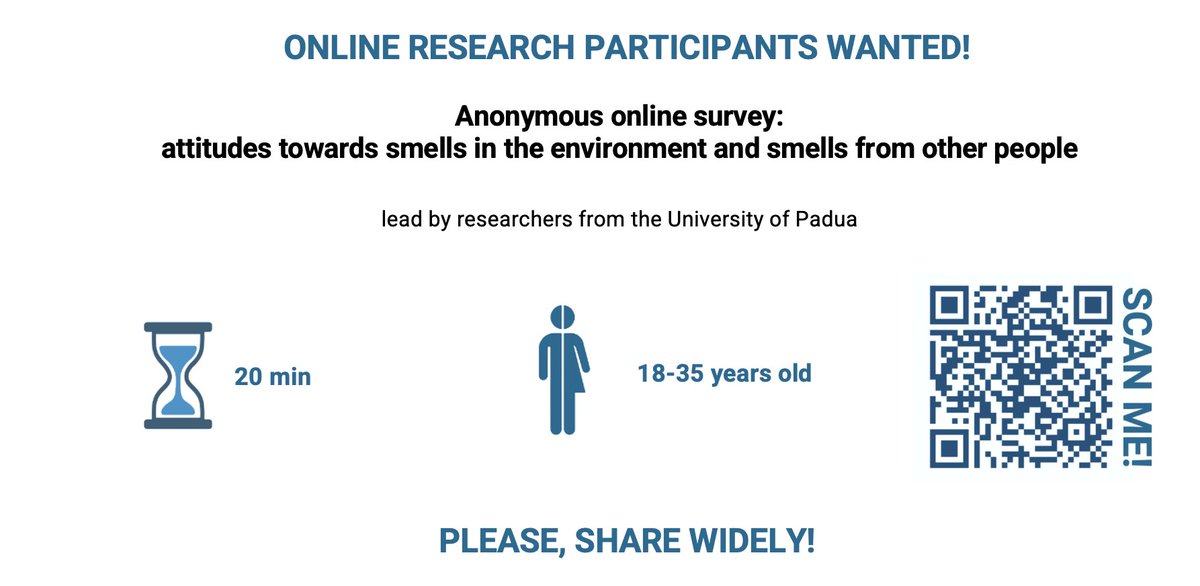 Neat study on the importance and impact of olfaction in the environment --- you can take part here:
shorturl.at/hlAKR  #olfaction #Smell