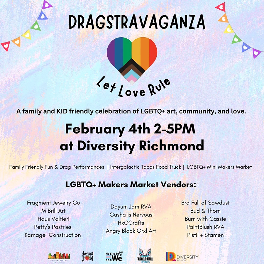 VisitGayVA's tweet photo. Join this #dragtastic event supporting LGBTQ+ LOVE, community & art! hosted by TransJam Events & MC’d by @MichelleLivigne ~ mini makers market, performances, story time, music, photo booth, crafts, face painting 🌈 https://t.co/a7Y4ABDgW1 😍 @ILoveGayVA #shoplocal #visitgayva https://t.co/yHI3lVgiw4