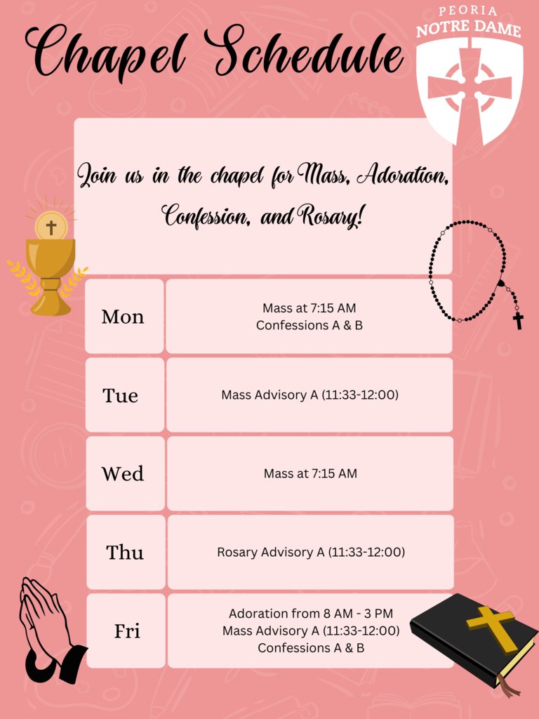 PND offers many opportunities for spiritual growth - for both students and the public! If you want to join us for Mass, Adoration, or Confession, be sure to check into the front office and head to the chapel! #ProudToBePND #BodyMindSoul