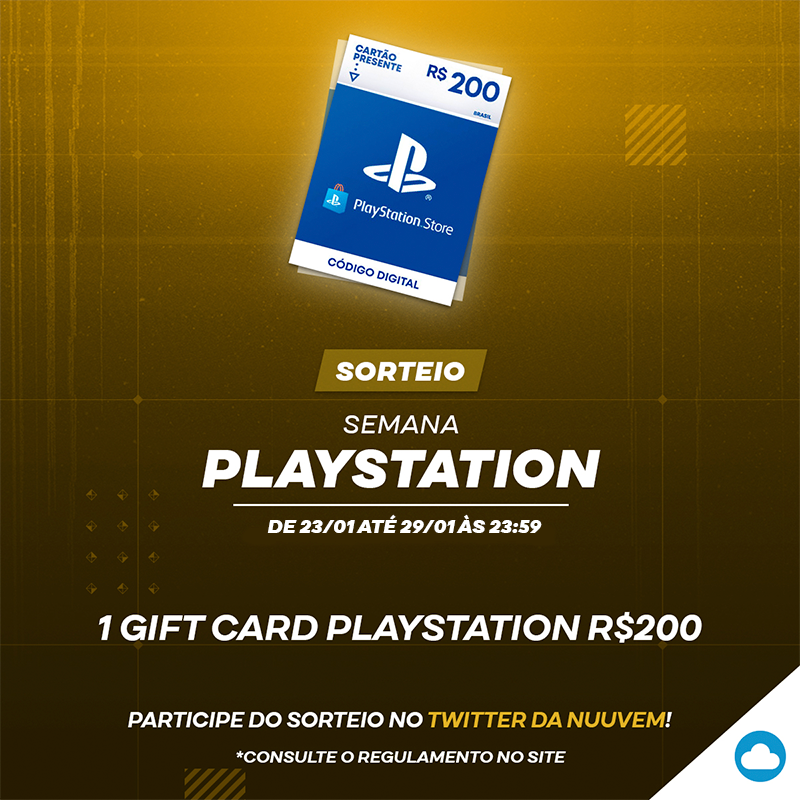 nuuvem's tweet photo. 🚨SORTEIO SEMANA PLAYSTATION🚨

Concorra a 1 GIFT CARD PLAYSTATION DE R$200!

Participe de 23/01/2023 até 29/01/2023 às 23h59.

Se liga nas regras para participar do sorteio no fio👇 https://t.co/HGzGCvCuzr