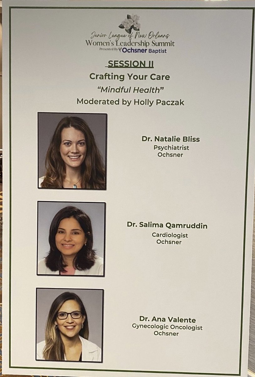 Grateful to participate in women’s leadership summit held by Junior league of New Orleans #womenasone #aha ⁦@OchsnerCardio⁩ ⁦@OchsnerHealth⁩ ⁦@ACCinTouch⁩ ⁦@LA_ACC⁩ ⁦#womenhearthealth