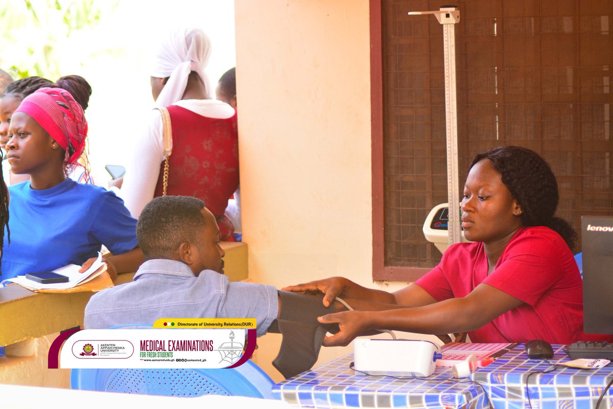 hawking_glow's tweet photo. The University Clinic has begun Medical Examinations for Fresh Students today, January 23, 2023.
Book an Appointment now!! >> https://t.co/7jJVYssDLQ
#WelcomeToAAMUSTED
#MedExamsForFreshers
🔴🟠🟢DUR https://t.co/AR0Ie76pjm