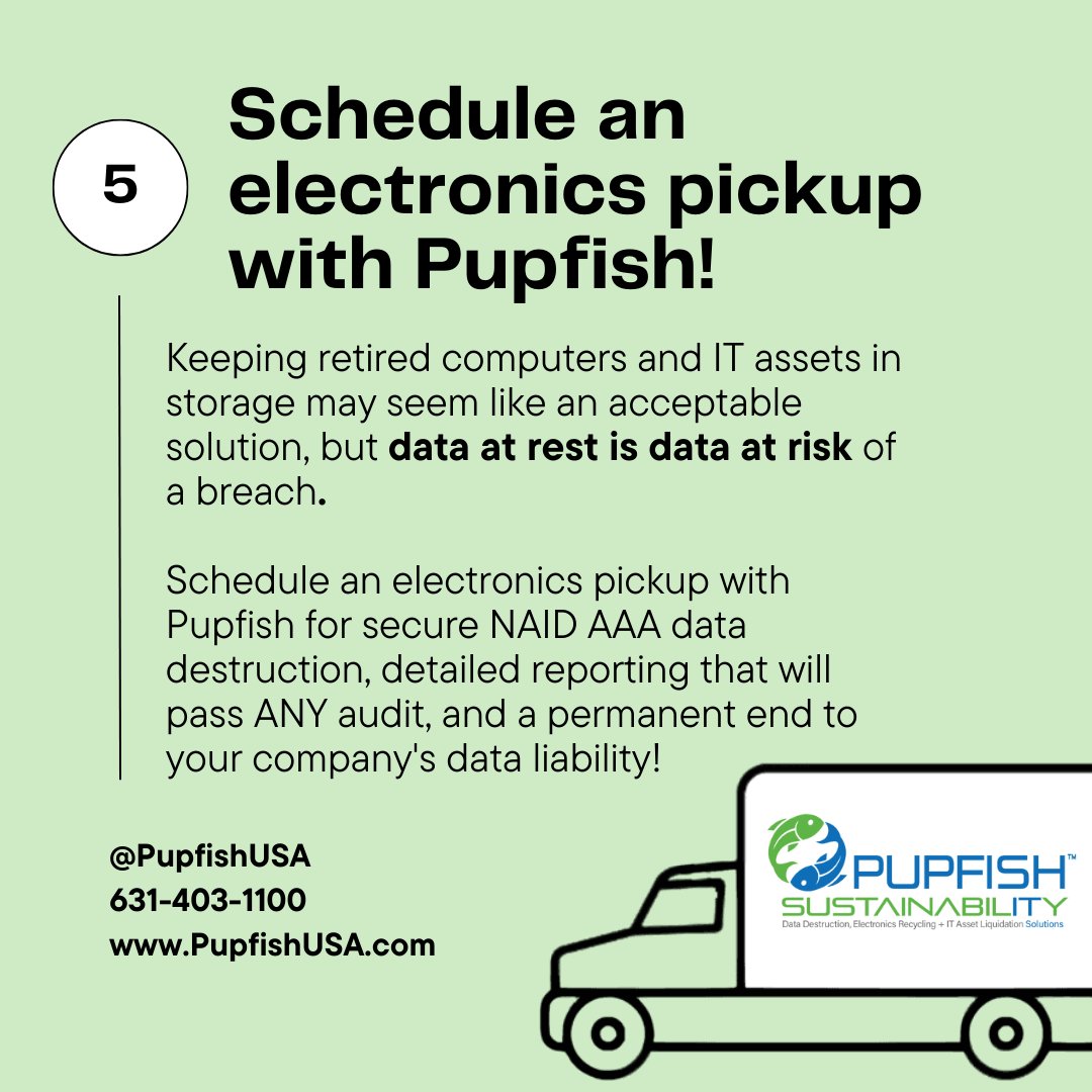 We're kicking off #DataPrivacyWeek with some simple ways to improve data security! Protecting your #sensitivedata is more critical than ever, whether it's updating and improving online systems or securely disposing outdated devices with a trusted #ITAD provider, like #Pupfish!