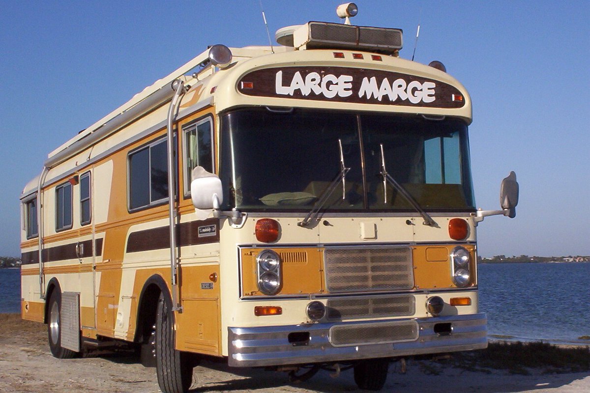 The Blue Bird Wanderlodge is America's most classic motorhome.

Built from 1963 to 2009 almost unchanged, each Wanderlodge was customized to the owner's order. Most were given colorful names- and the steel bodies last forever.

Have you seen a Wanderlodge on the road? #1960s