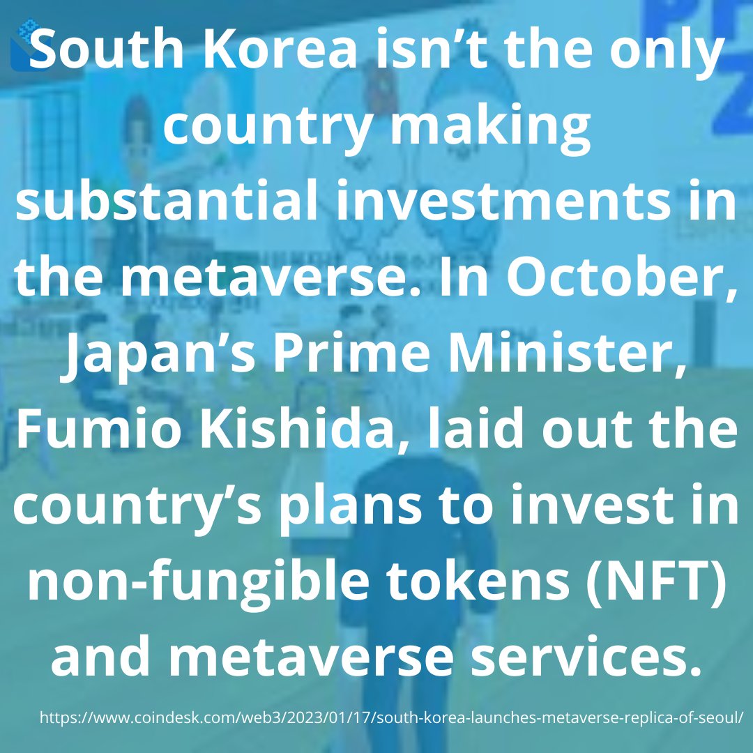 South Korea is bringing Seoul to the metaverse, launching a virtual replica of the capital city with a goal of improving its public services. 😮
#SouthKorea #Seoul #seoulMetaverse #SouthKoreaMetaverse #SouthKorea2023 #nftews #cryptonews #BlockchainNews #cryptocurrencynews