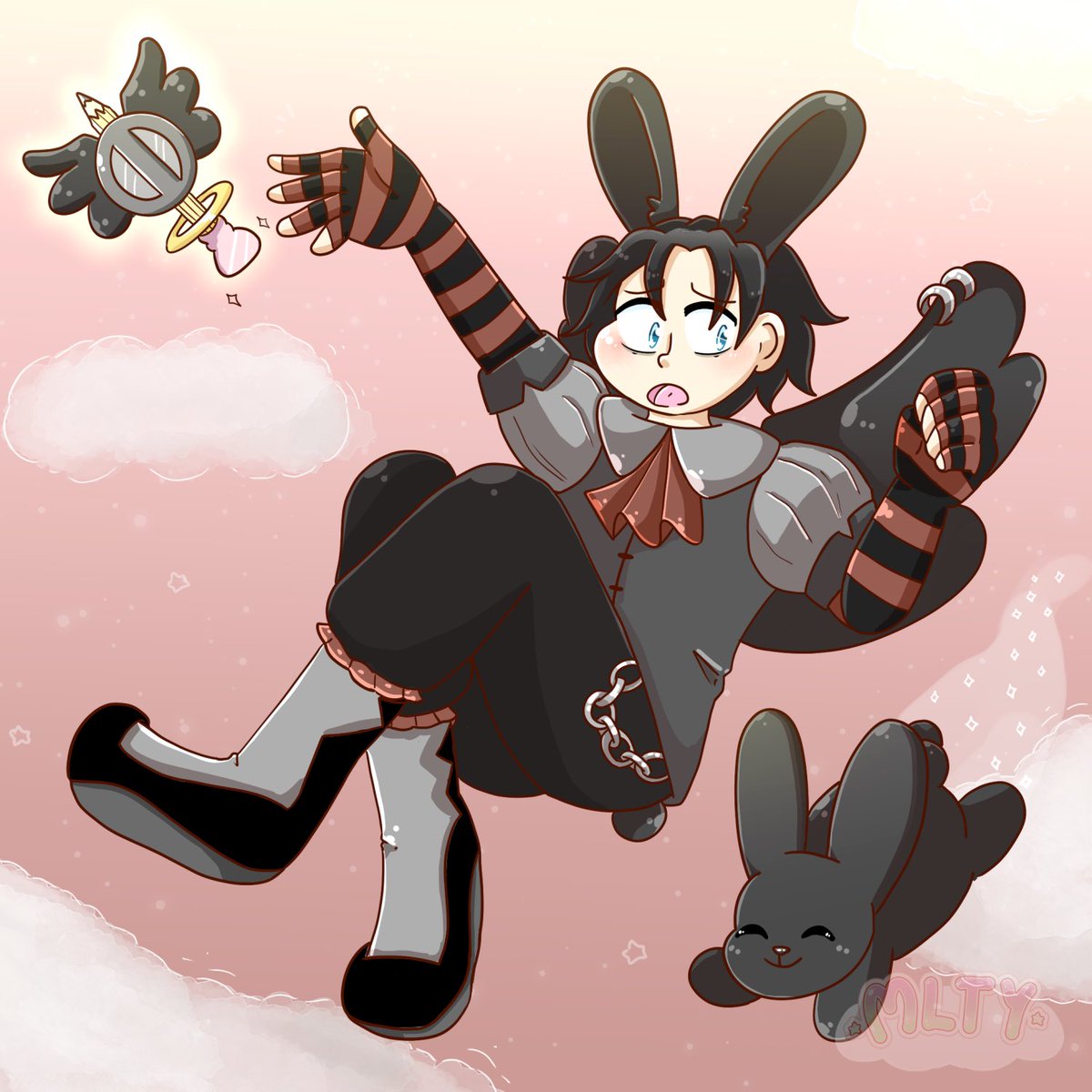 Thank you to everyone who joined yesterday’s stream over on <a href="/MLTYLive/">💖MLTY💖 Digital Art Vtuber! 💖</a> Here’s the finished piece! I hope you all like it 🥰🥰🥰 #ocart #originalcharacter #magicalboy #YearOfTheRabbit