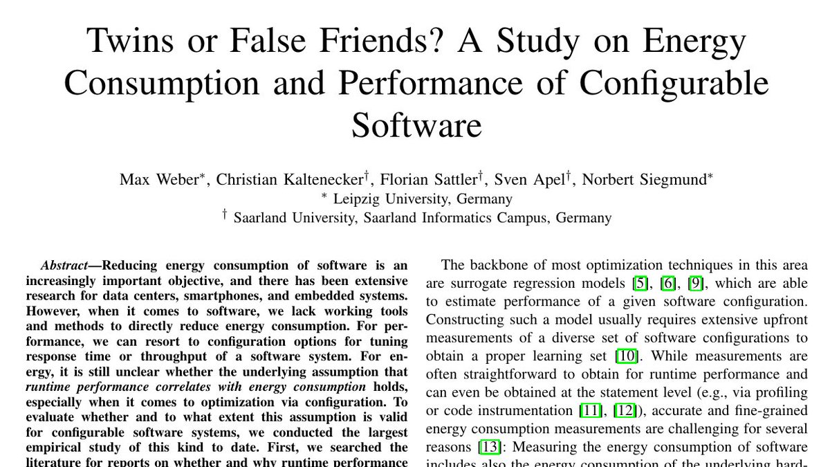 "I switched to a better performing configuration, so energy consumption will also improve." 
-- Don't make this mistake. Configurations matter!

Find out more in our recent <a href="/ICSEconf/">ICSE</a> paper with Christian Kaltenecker, <a href="/vuldex72/">Florian Sattler</a>, @SvenApel &amp; <a href="/Norbsen/">Norbert Siegmund</a> here: sws.informatik.uni-leipzig.de/wp-content/upl…