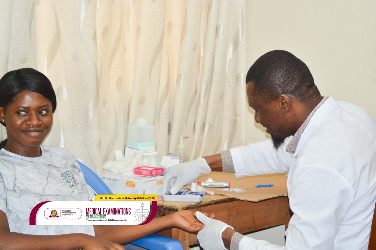 hawking_glow's tweet photo. The University Clinic has begun Medical Examinations for Fresh Students today, January 23, 2023.
Book an Appointment now!! >> https://t.co/7jJVYssDLQ
#WelcomeToAAMUSTED
#MedExamsForFreshers
🔴🟠🟢DUR https://t.co/AR0Ie76pjm
