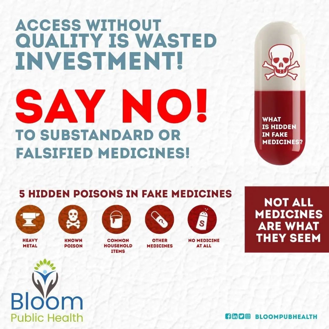 💊At @bloompubhealth, we know that increasing access to medicines without ensuring the quality is a wasted investment. 

We deploy our expertise & experience in the entire #pharmaceutical system to decrease the prevalence of #substandardmedicines, ensuring patient safety.
