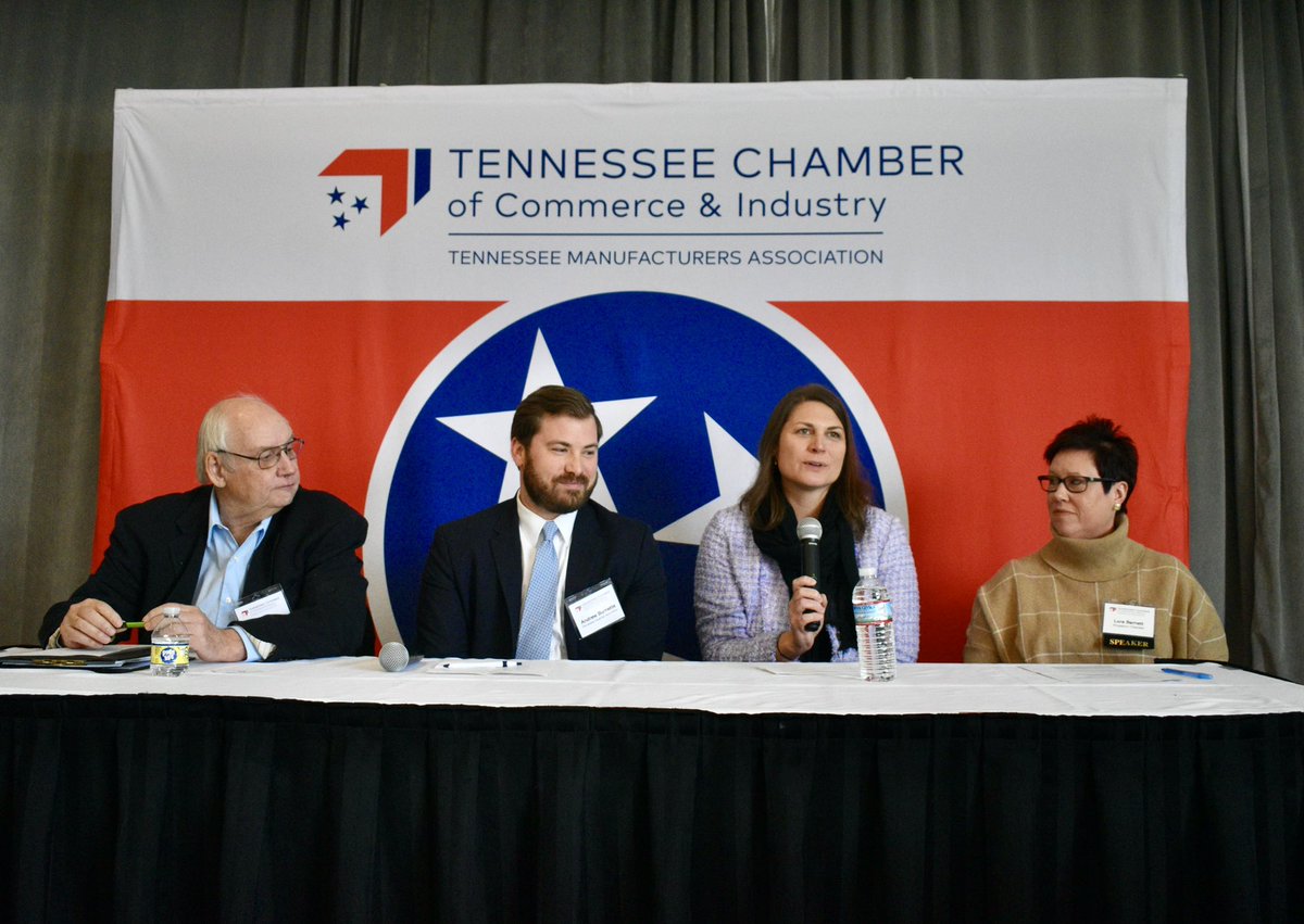 TNChamber's tweet photo. We appreciate Lora Barnett of @kptchamber, Andrew Burnett of @tnhospitals, Ann Thompson of @blueovalcity & Jimmy Tosh of @ToshFarms for an outstanding discussion on how industry is leading and investing in workforce solutions.
#TNChamber | #WorkforceDevelopmentConference https://t.co/j8fbgGhVJT