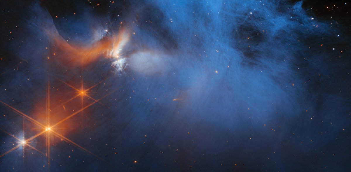 NASA_es's tweet photo. En esta nube molecular (donde nacen estrellas y planetas), científicos de @NASAWebb hallaron diversos ingredientes congelados. Estas moléculas de hielo de dióxido de carbono y metano, entre otros, podrían convertirse en componentes básicos de la vida: https://t.co/qV3NdWw0EZ https://t.co/7f8v09EzLL