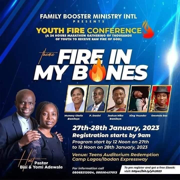 bisiadewale's tweet photo. A life without a purpose is a meaningless life. Come and meet with your creator @ #YouthFireConference
#breakingnews #Godsplan
@familybooster @Naija_PR https://t.co/ULEp9ayxsg