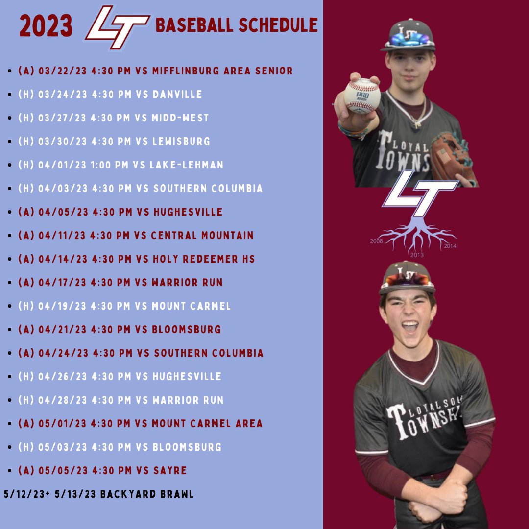 2023 Lancer Baseball Schedule
