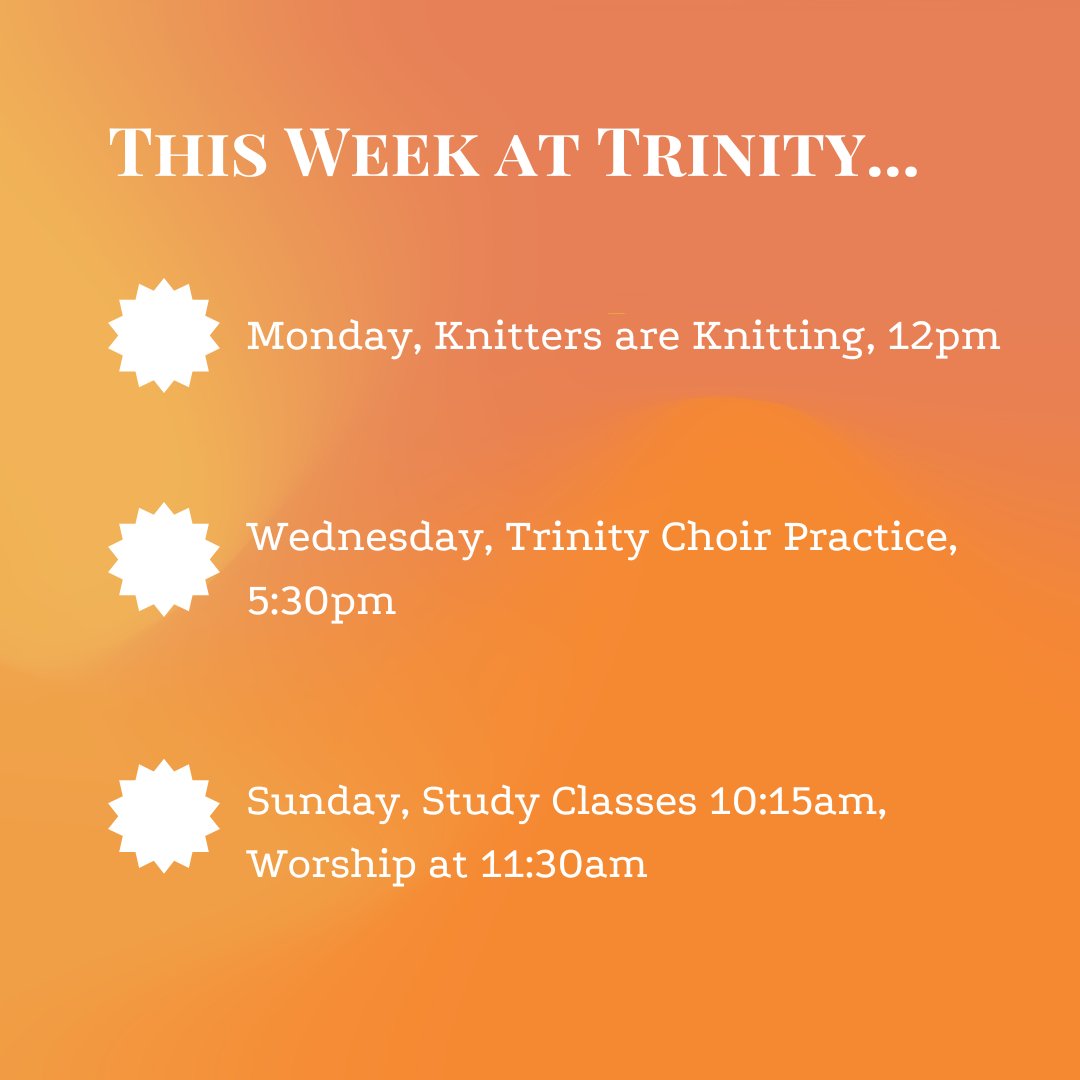 trinitysgfpcusa's tweet image. Join us this week at Trinity! All are welcome.