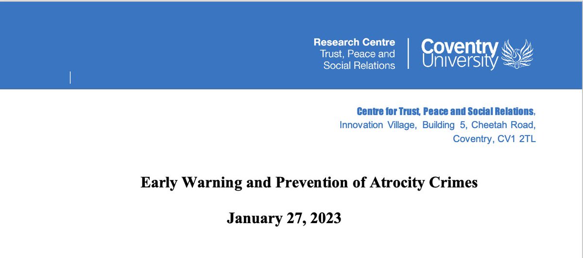 James_JosephTDL's tweet image. Looking forward to attending @CUCoventry on Friday for the below workshop. Feat @DebMayersen, @JessGifkins @UoMPolitics, @WesRist  @asilorg @Dr_A_Gallagher, @ctuckwood @SentinelProject @YurikoCowper, @ppvernon, @Qiaochu_Zhang3   @OfficialUoM, @jodythelinguist. #AtrocityPrevention