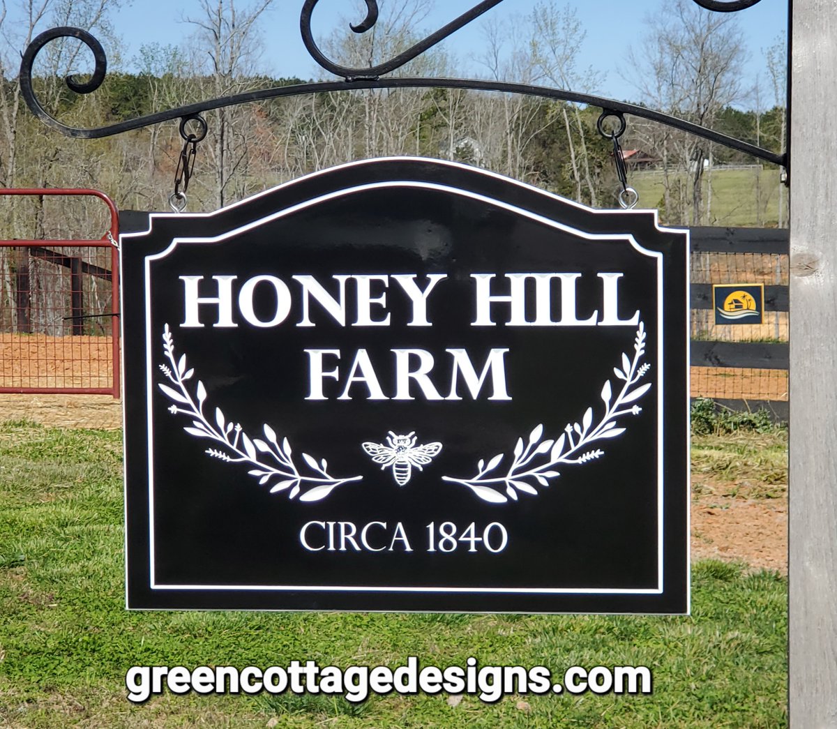 cottage_green's tweet photo. Large Farm Estate Property Entrance Sign with Historic Date by https://t.co/mxWEx0l0jL Carved PVC Waterproof Washable Outdoor Signs #CircaYearSign #historicpropertysign #HoneyHillFarm #Rawhoney https://t.co/yQdBqUqSEC