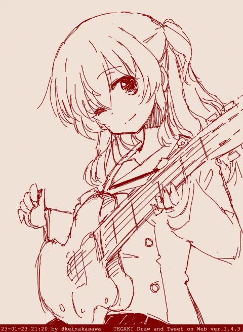 喜多ちゃぁんギター描けないマン#ぼっち・ざ・ろっく #tegaki_dt 