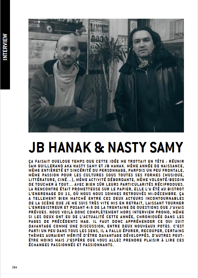 WFenec's tweet photo. #WFENECMAG / N°54 : #INTERVIEW p.184 de @jbdDamage et @realnastysamy -> https://t.co/Yex7JFMQdG #JBHanak #NastySamy #rencontre #rock #punk #metal #hardcore #hiphop #electro #thrash #deathmetal #fanzine #livre #podcast #DIY https://t.co/VB5lUV0Ccv