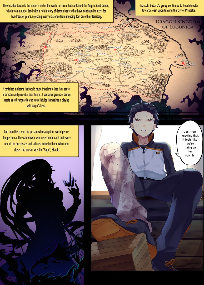 YOSANOPE's tweet photo. Re Zero Arc 6 Web Comic Ch 1 
Pg1 Redone!
translations by Remonwater
#rezero https://t.co/OpfMl0Qzss