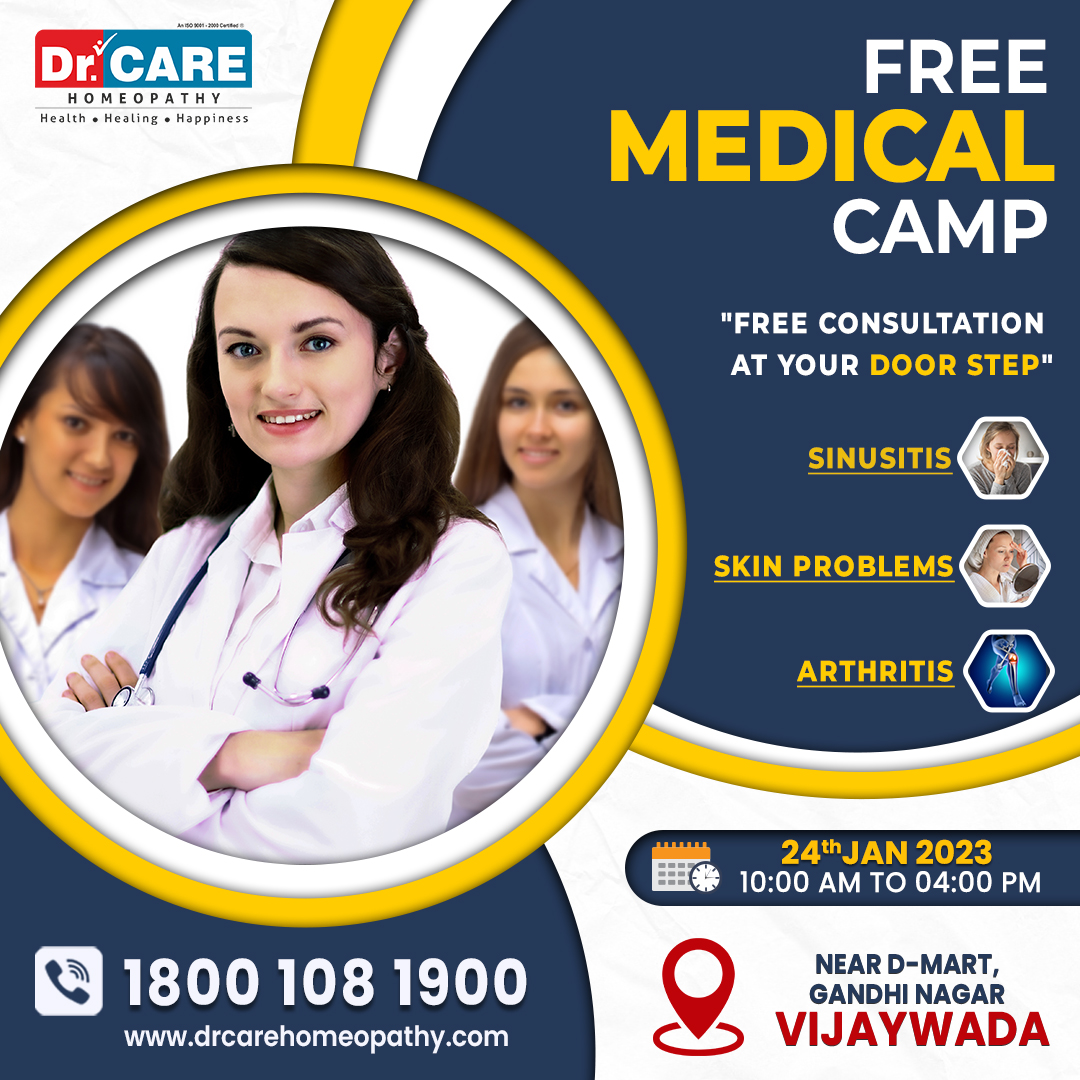DoctorsHomeo's tweet photo. Dr. Care Homeopathy is organizing a Free Medical Checkup in Vijaywada on January 24th, 2023. We Provide Consultation for Various Ailments such as sinus, Arthritis, skin allergies, and many more
#arthritispain #arthritistreatment #homeopathyheals #sinusrelief #FreeMedicalCamp https://t.co/d9zam1IYo9