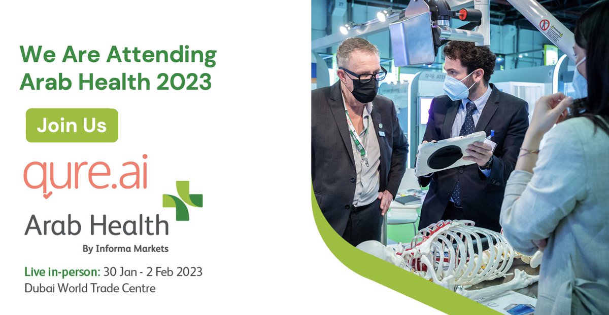 qure_ai's tweet photo. @qure_ai will be at #ArabHealth23! Let's talk about how our AI enabled products can help enhance your healthcare setup now. From reducing turnaround time to streamlining data &amp; detecting incidental findings, our products are the future of healthcare.

DM us to book a meeting now! https://t.co/f29vT07Tvx