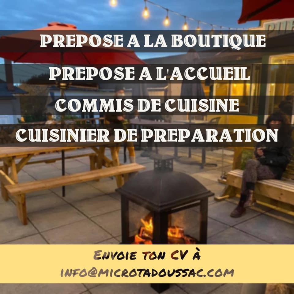 MicroTadoussac's tweet photo. NOUS EMBAUCHONS
C’est ta chance de venir travailler avec nous!

🤑 Bons salaires et bonus de rétention
(2$ par heure supplémentaire si le contrat est respecté)
🍻 Rabais sur nos produits (oui, même la bière!)
🏖 Environnement de travail magique, sur le bord de la baie https://t.co/cbGa5xoShY
