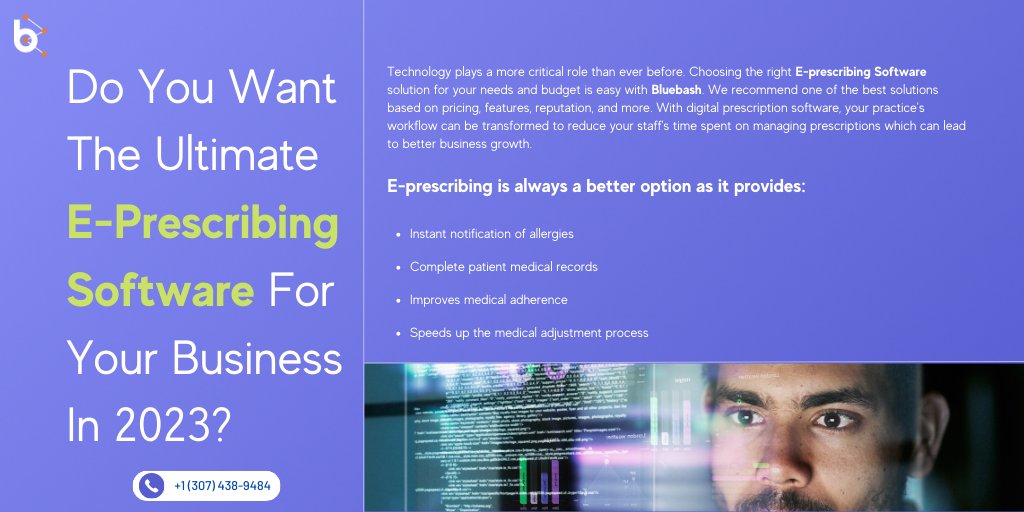 BlueBashCo's tweet photo. Electronic Prescribing Software refers to the electronic generation of prescription orders, which allows physicians to send prescription orders to pharmacies directly from the point of care
#EHR #ElectronicMedicalRecordsSoftware #ElectronicHealthRecordSoftware https://t.co/Zbhkhkj8zM