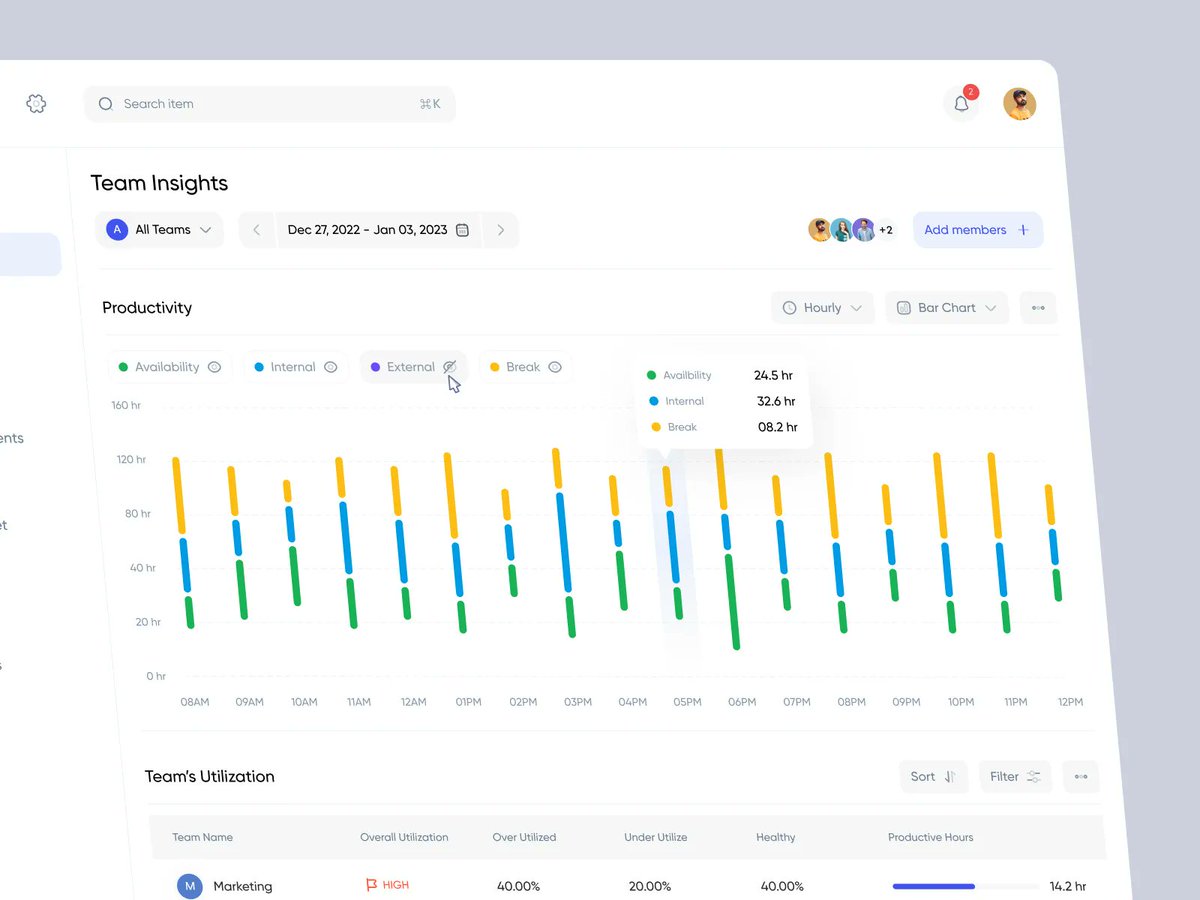 filllodesign's tweet photo. TimeTracker - Team Insights Page Dashboard
.
Dribbble Link : https://t.co/YI5GDjDr23
.
Let's talk about your project
✉️ hello@filllo.com
.
#analytics #metrics #uiux #figma #dashboard #webapp #saasdesign #teammanage #timesheet #employeemonitoringy #timemanagement #timetracking https://t.co/5FFBeIknbW